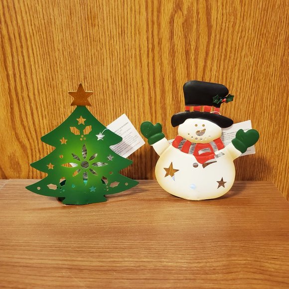 Other - NWT Candle Holders Tree and Snowman